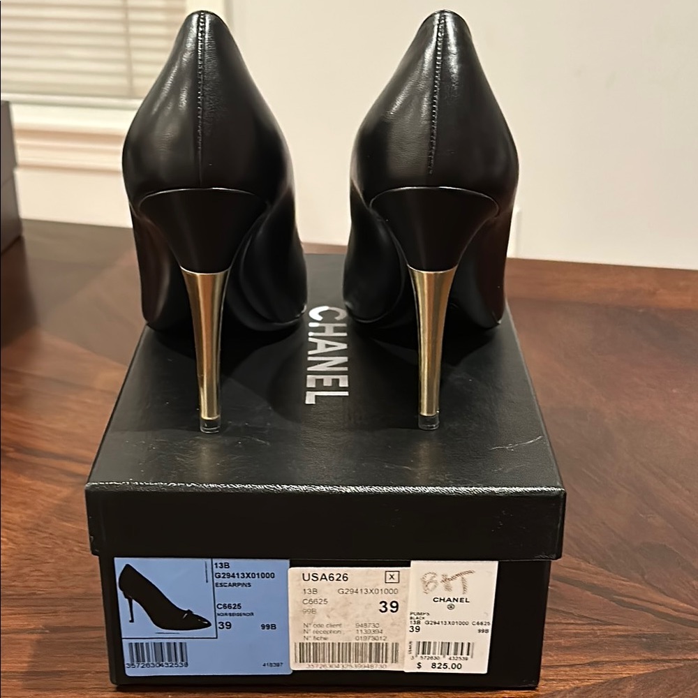 Authentic Chanel Black and Cream Women's High Heels - Picture 4 of 15
